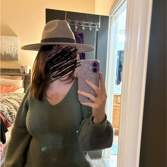 Free People Tan Fedora with Brown Band - Picture 3 of 3